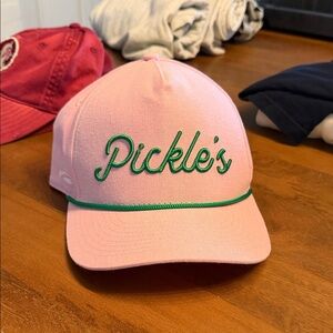 Pink Pickle's Cap with Green Embroidery